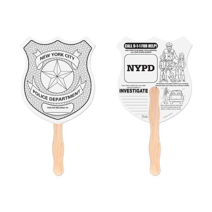 Promotional  Police Badge Shaped Fan