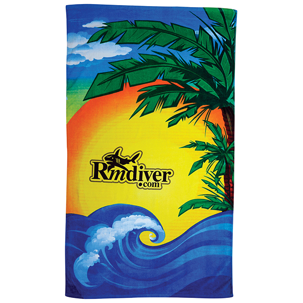 Promotional Beach Scene Beach Towel - 14lb.