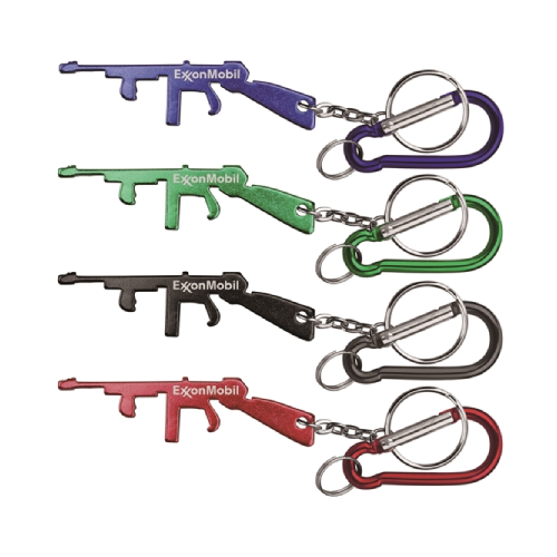 Promotional Rifle Shape Bottle Opener Key Chain & Carabiner