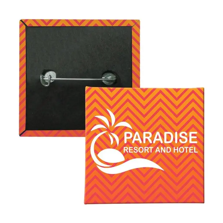 Promotional Square Safety Laminated Button (2 1/2