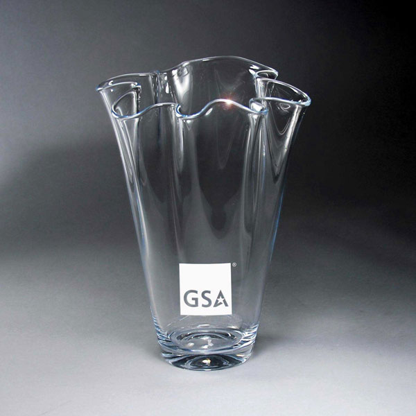 Promotional Towering Clear Fluted Glass Vase
