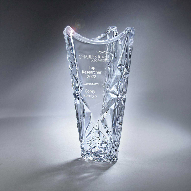 Promotional Clear Glass Sculpted Ice Vase