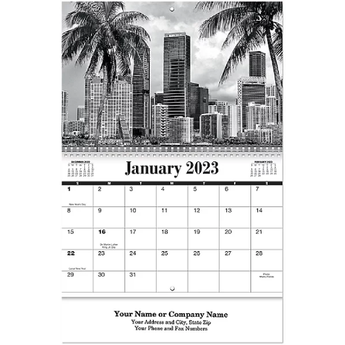 Black And White Custom  Calendar