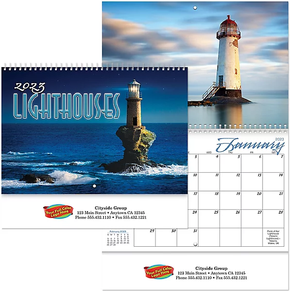 View Image 4 of Custom Lighthouses Wall Calendar-(2024)