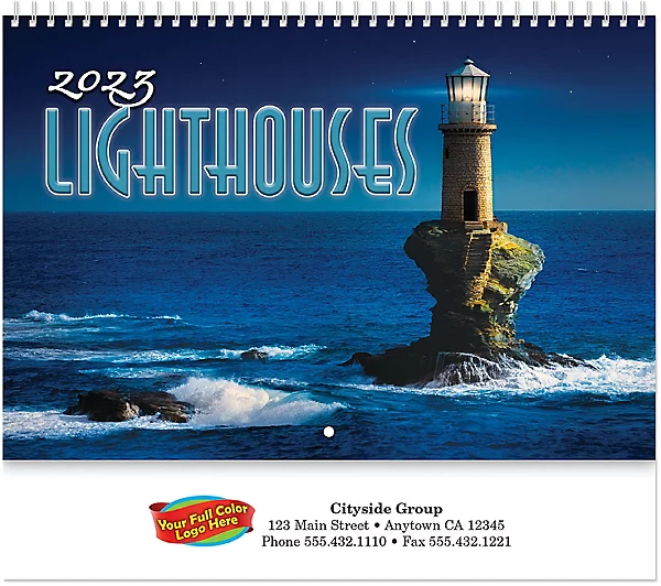 Custom Lighthouses Wall Calendar-(2024)