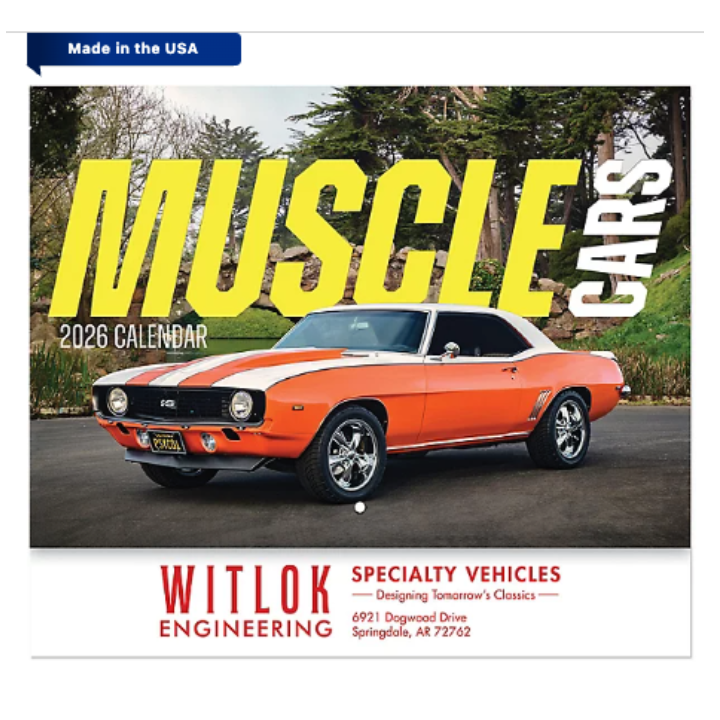 Promotional  Muscle Cars 2026 Calendar