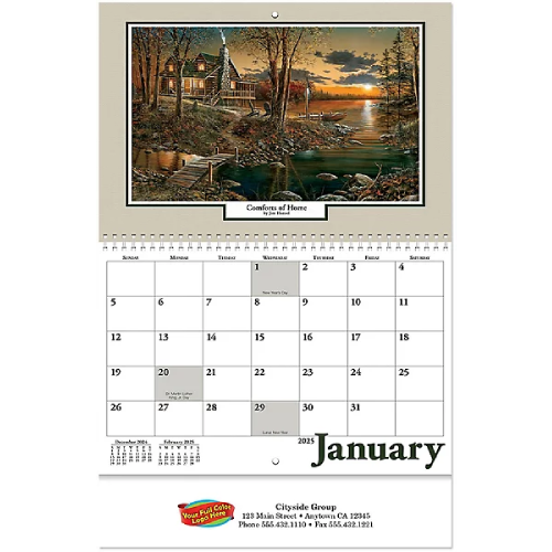View Image 4 of Custom Woodland Retreat Spiral Wall Calendar 