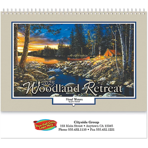 Promotional Woodland Retreat Spiral Wall Calendar