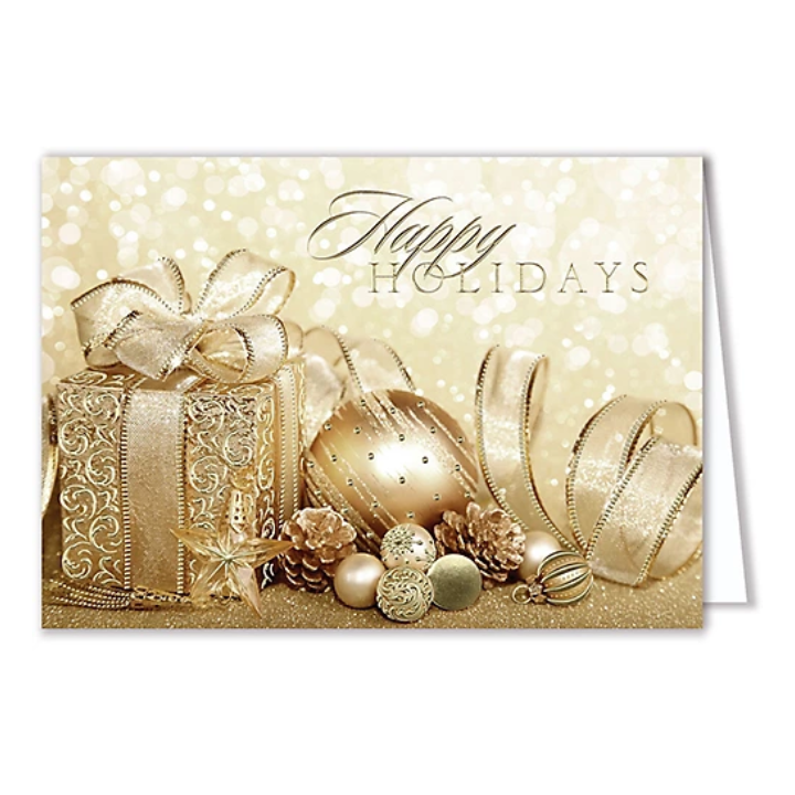 Promotional Golden Gifts Holiday Card