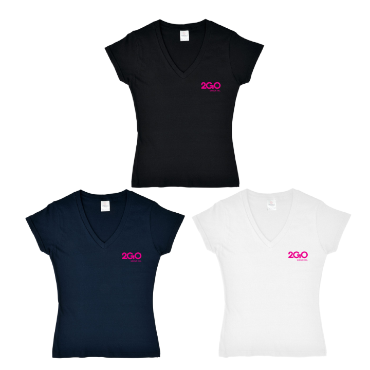 Promotional Ladies Cotton V-Neck T-Shirt