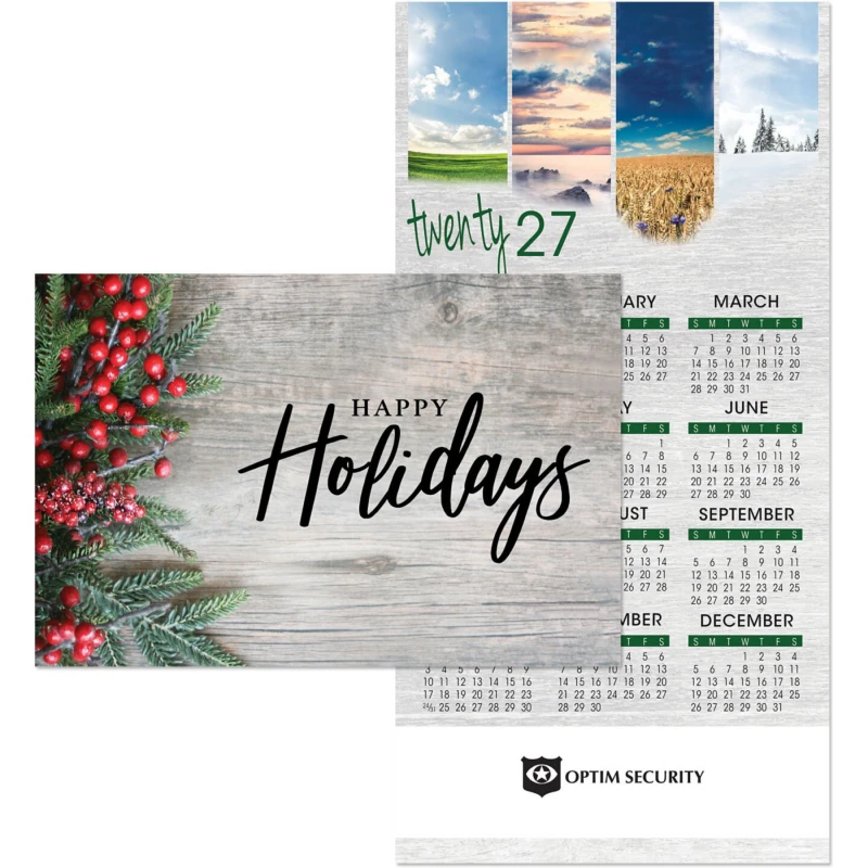 Promotional Four Seasons Holly Card To Calendar