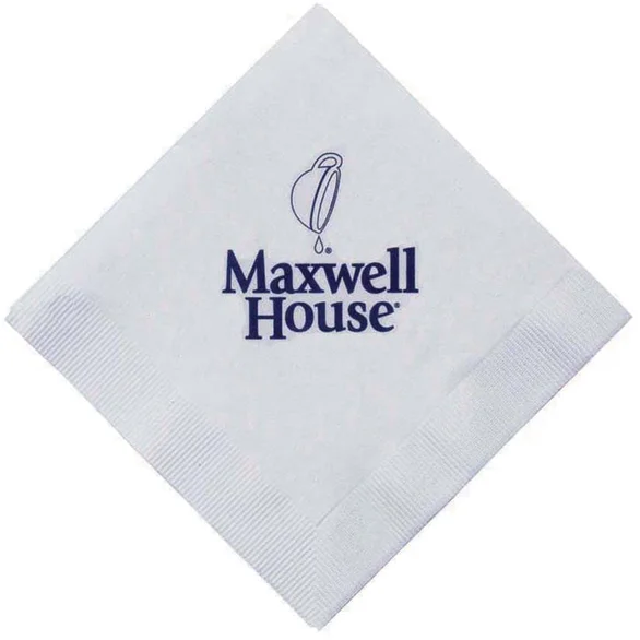 Promotional 3 Ply White Beverage Napkin