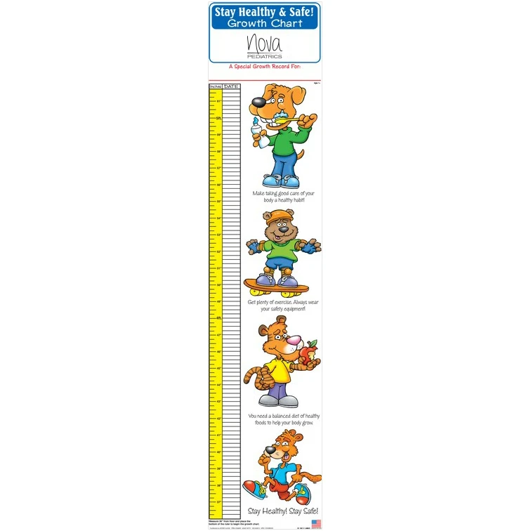 Promotional Stay Healthy & Safe Children's Growth Chart