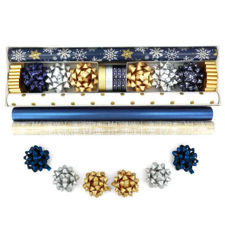 4-Roll Elegant Coordinated Gift Wrap Kit Promotional 4-Roll Elegant Coordinated Gift Wrap Kit