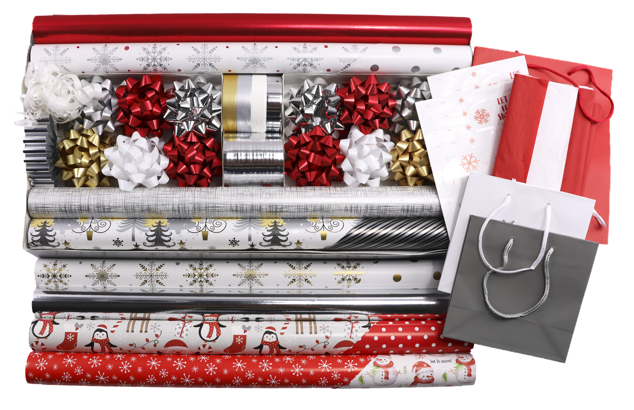 Promotional 8-Roll Designer Coordinated Gift Wrap Kit