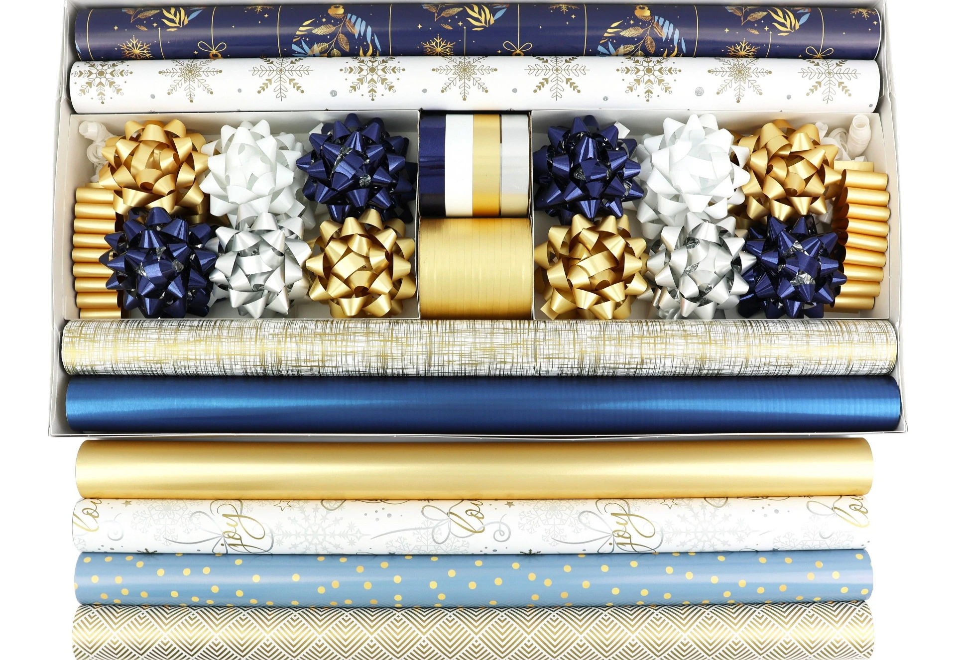 Promotional 8-Roll Elegant Coordinated Gift Wrap Kit