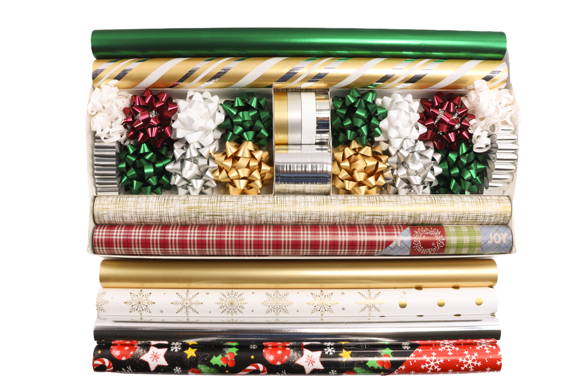 Promotional 8-Roll Upscale Traditional Coordinated Gift Wrap Kit