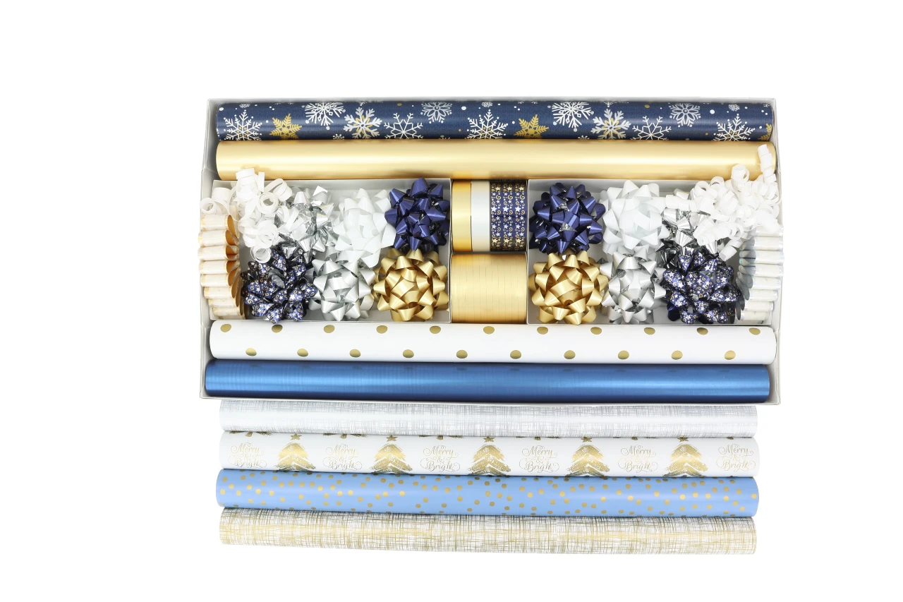 Promotional 8-Roll Elegant Coordinated Gift Wrap Kit