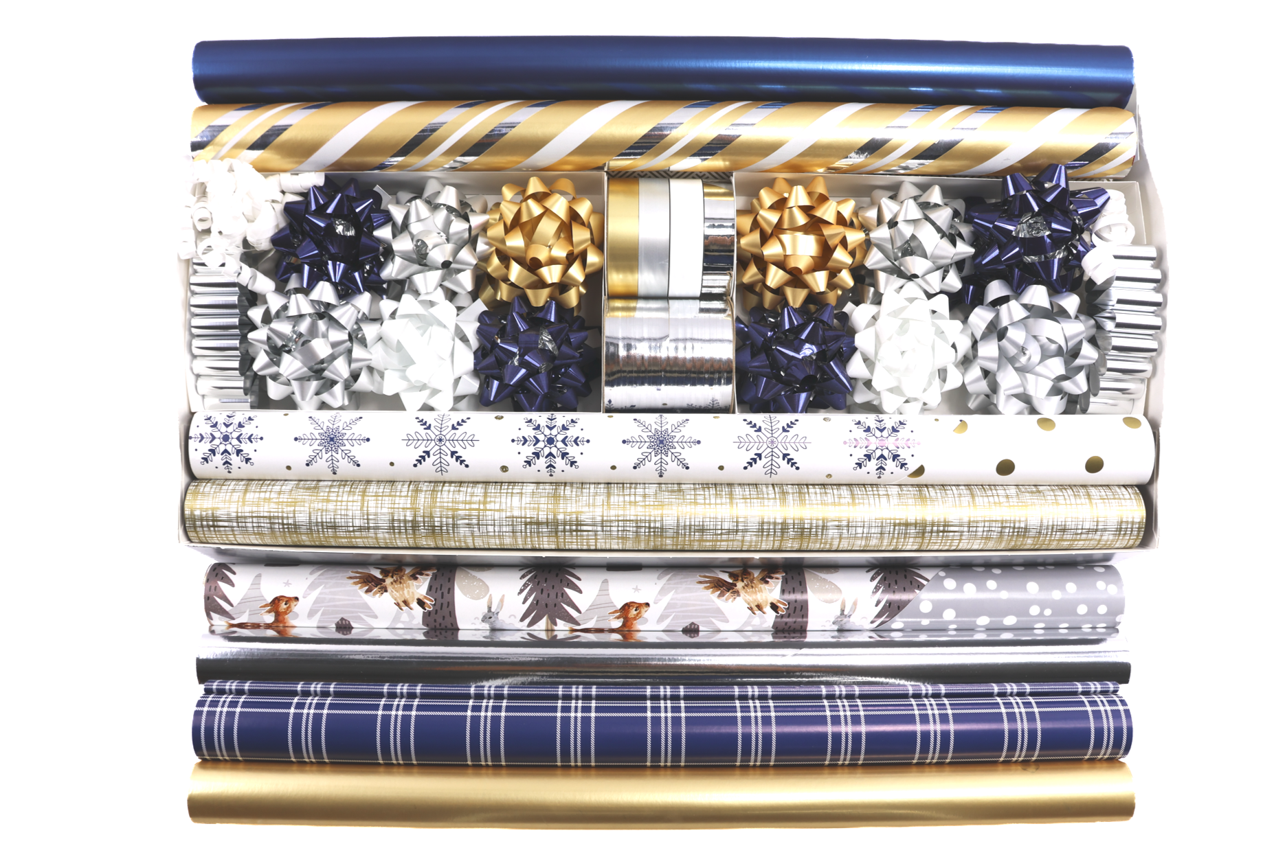Promotional 8-Roll Elegant Coordinated Gift Wrap Kit