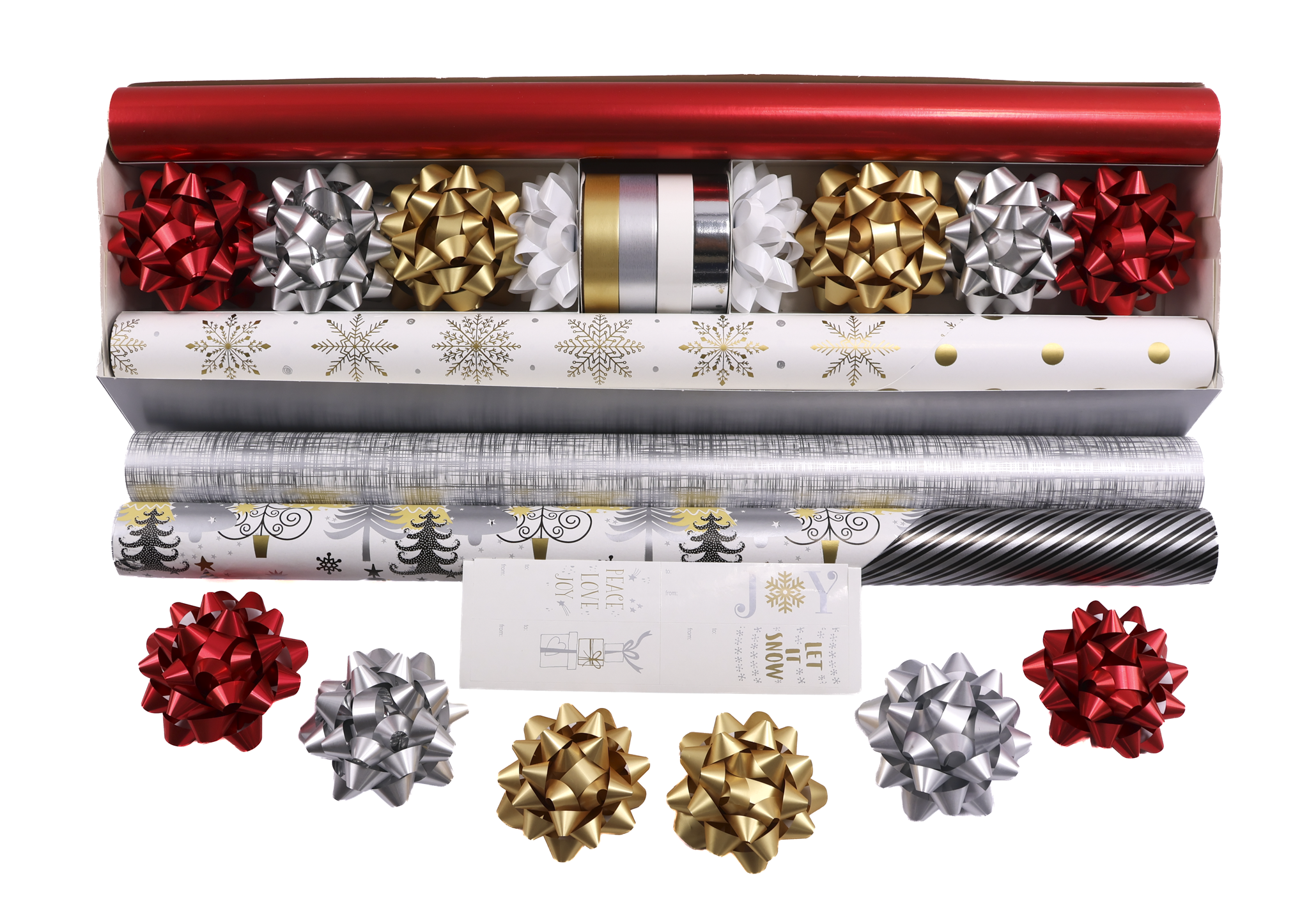 Promotional 4-Roll Designer Coordinated Gift Wrap Kit