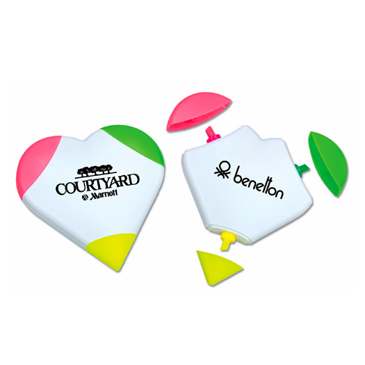 Promotional Heart Highlighter-3 Colors