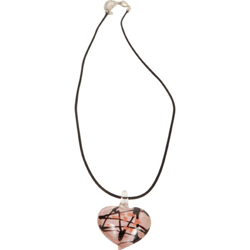 Pink Dichro Heart Necklace 