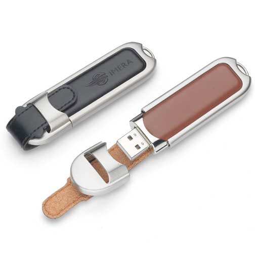 Promotional Italia Leather Flash Drive