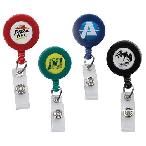 Promotional Retractable Zip Cord w/ Epoxy Dome