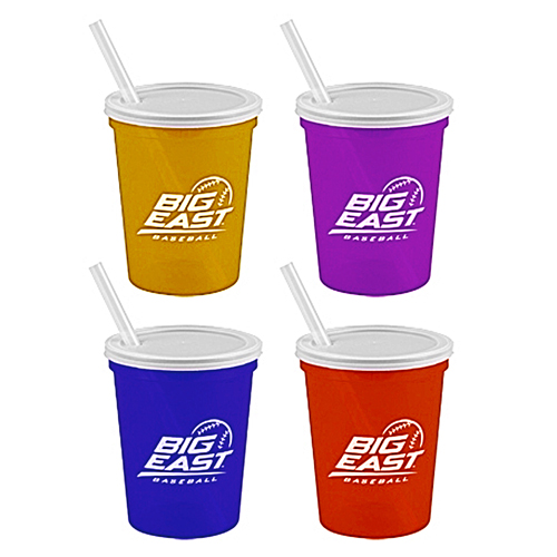 Promotional Stadium Cup with Lid & Straw
