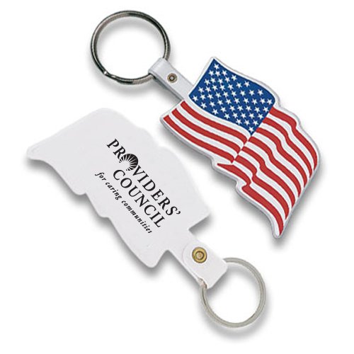 Promotional White Flag Key Tag