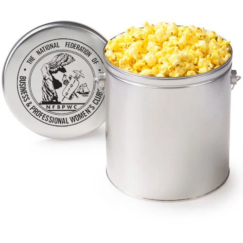 Gallon Popcorn Tin Silver