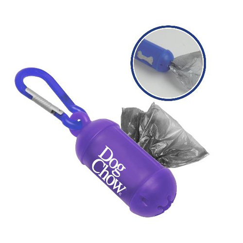 Bag Dispenser with Carabiner Translucent Purple