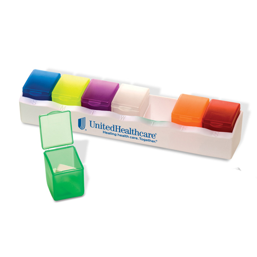 Custom Compartment 7-Day Pill Box Multi-Color Compartments