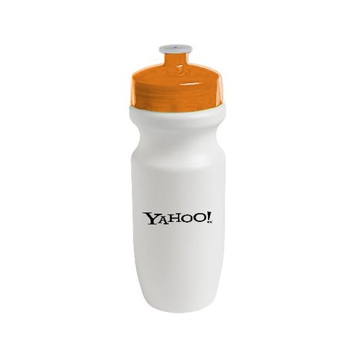 Bike Bottle-20 oz White/Translucent Orange