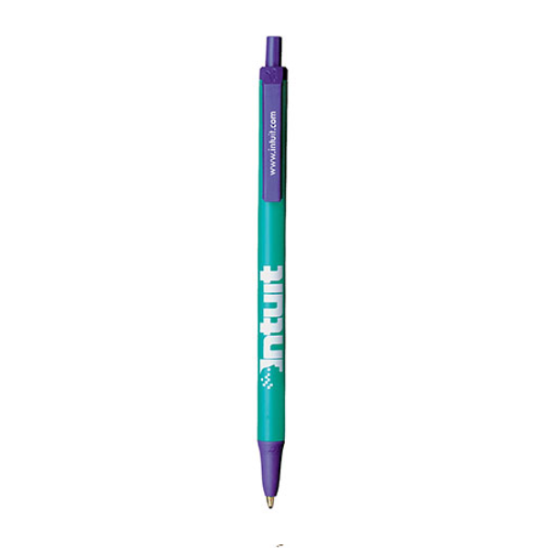 BIC® Clic Stic® Pen Teal Barrel/Purple Trim