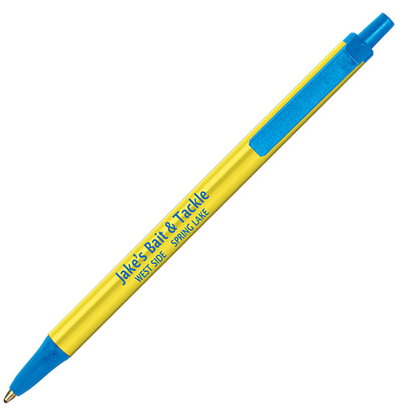 BIC® Clic Stic® Pen Yellow Barrel Blue Trim