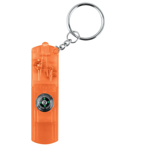 Whistle Key Light with Custom Compass Translucent Orange