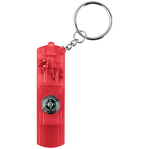 Whistle Key Light with Custom Compass Translucent Red
