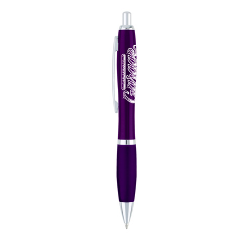 Curvaceous Metal Ballpoint Pen  Purple