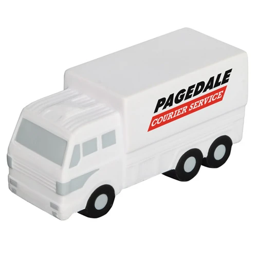 Printed Delivery Truck Stress Ball White