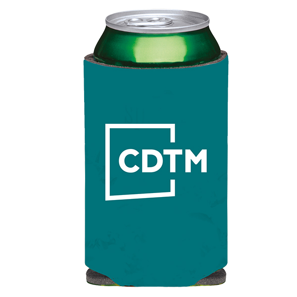 4-Color Process Collapsible Custom Koozie® Can Kooler  Teal