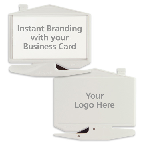 House Business Card Letter Opener with Staple Remover Backside White
