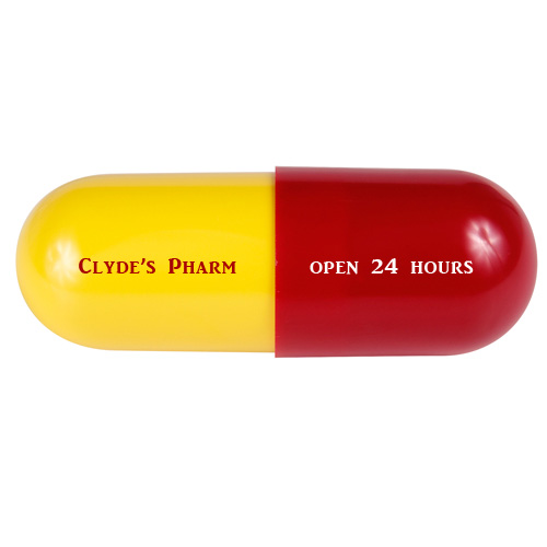 Empty Capsule Container Yellow/Red