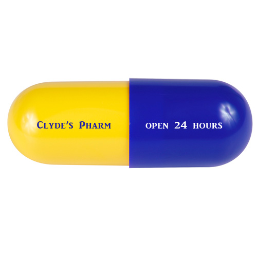 Empty Capsule Container Yellow/Blue