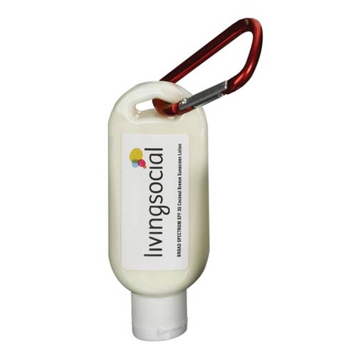 SPF 30 Sunscreen Lotion with Carabiner Clip Metallic Red