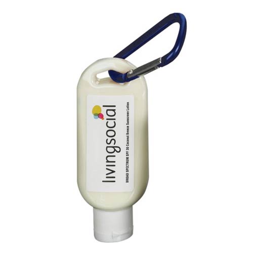 SPF 30 Sunscreen Lotion with Carabiner Clip Metallic Royal Blue