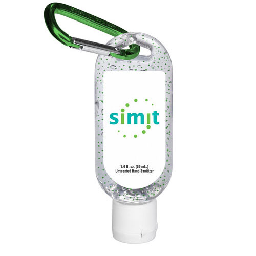Hand Sanitizer with Moisture Beads and Carabiner Clip