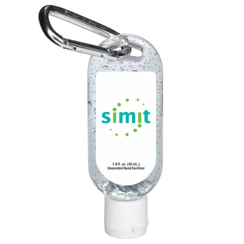 Hand Sanitizer with Moisture Beads and Carabiner Clip Teal Green