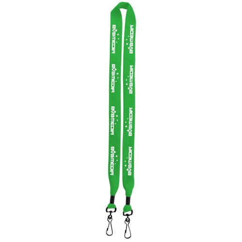 Knitted Cotton Double Swivel Hook Lanyard 3/4 Inch Lime Green