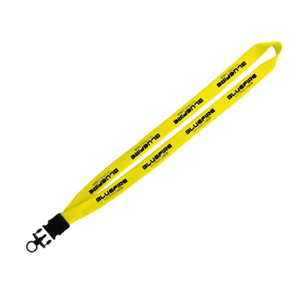 Custom Knitted Cotton Lanyard with Snap Buckle Release 3/4 Inch Yellow